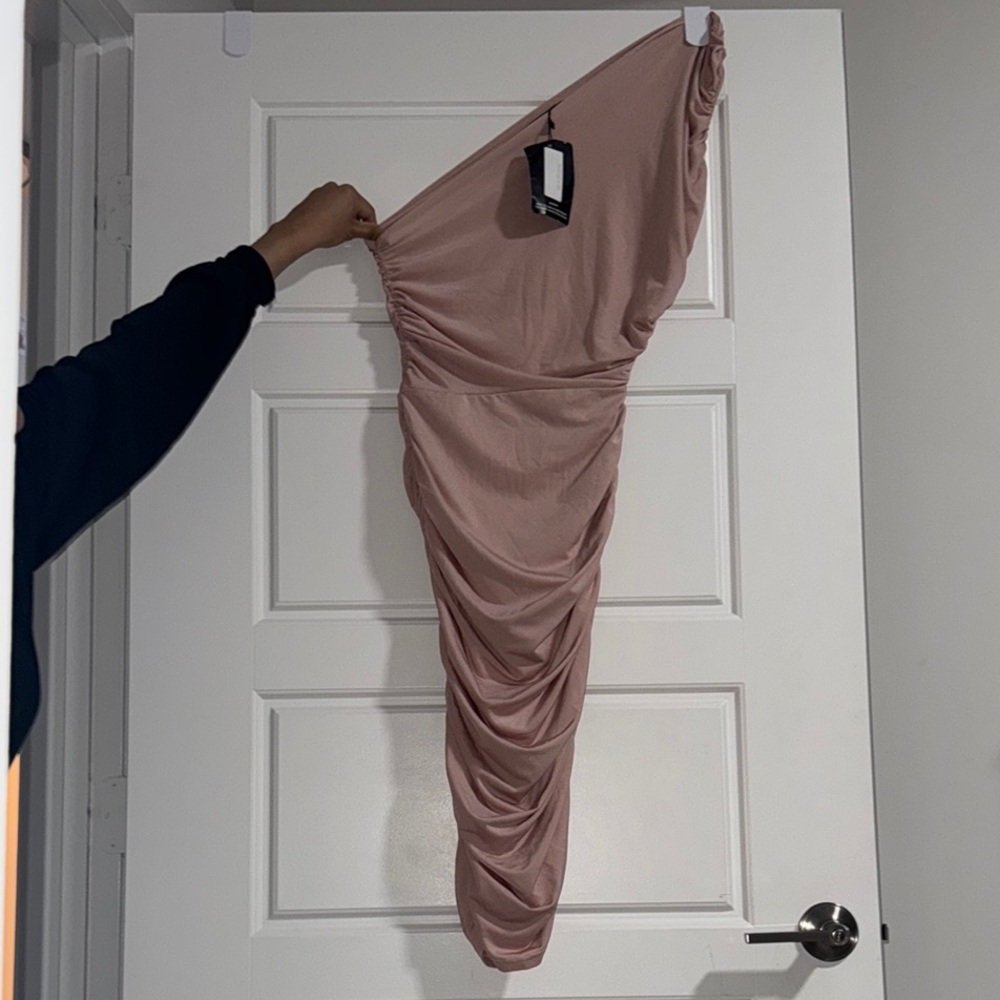 PrettyLittleThing Pink Asymmetrical Dress